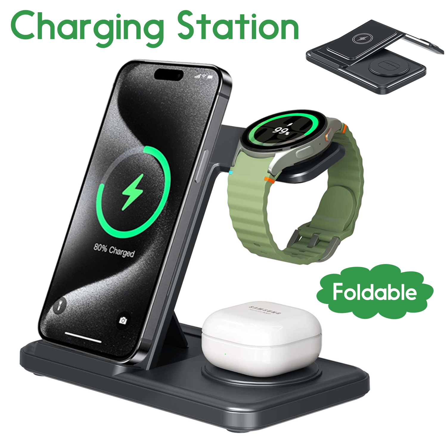 Watch 7 Smartwatch Iphone - Desktop 3-in-1 Wireless Charger Station For