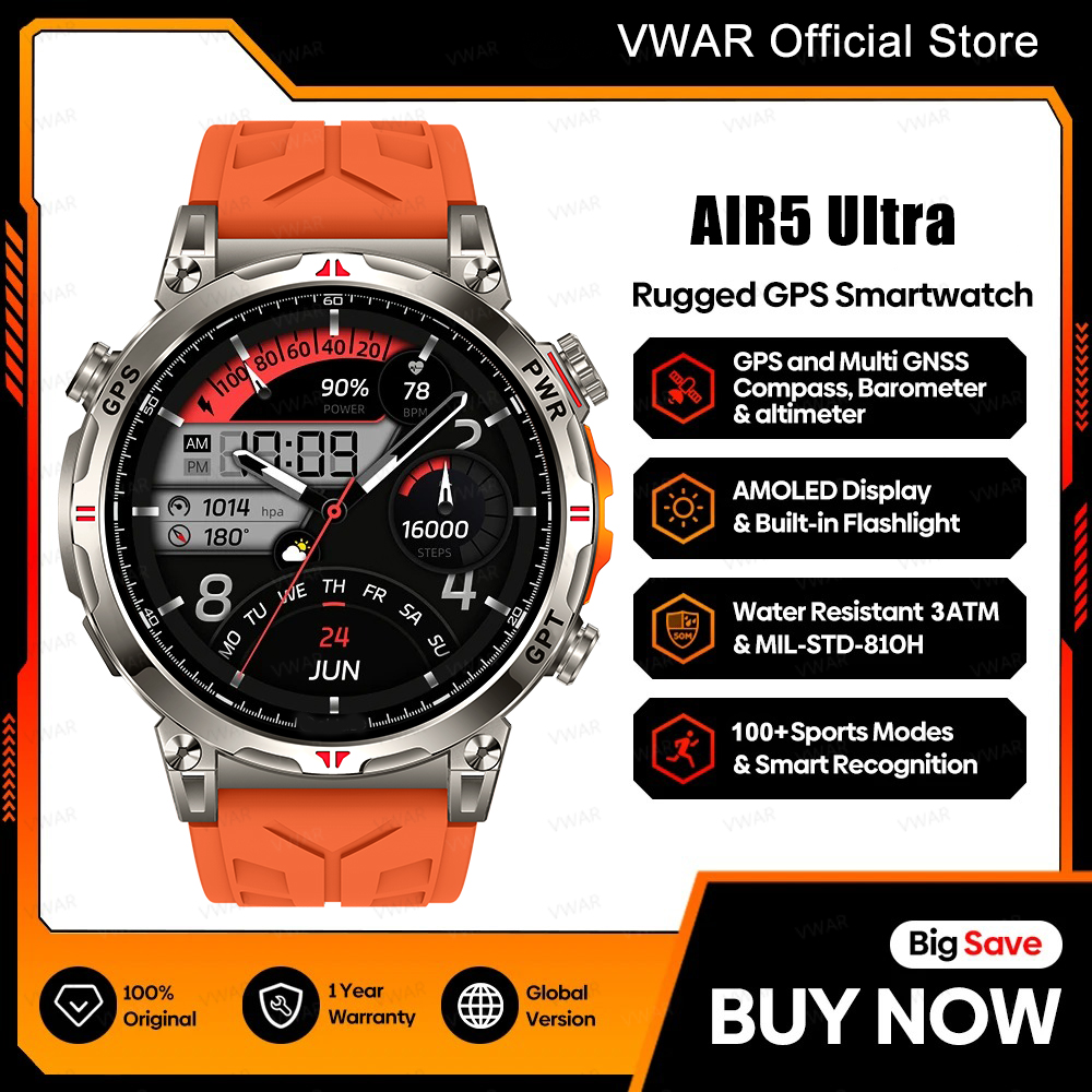 Watch Vs Smartwatch - 2025 New VWAR Air5 Ultra GPS