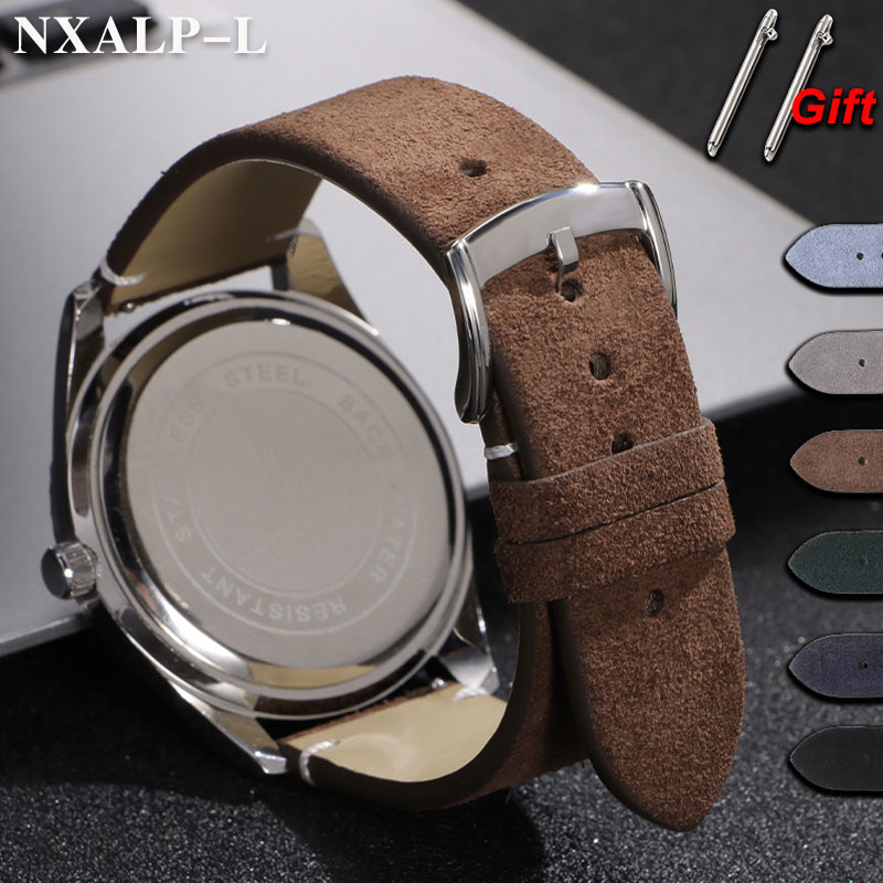 Omega Watches Smartwatch - Soft Suede Genuine Leather Watchband 20mm