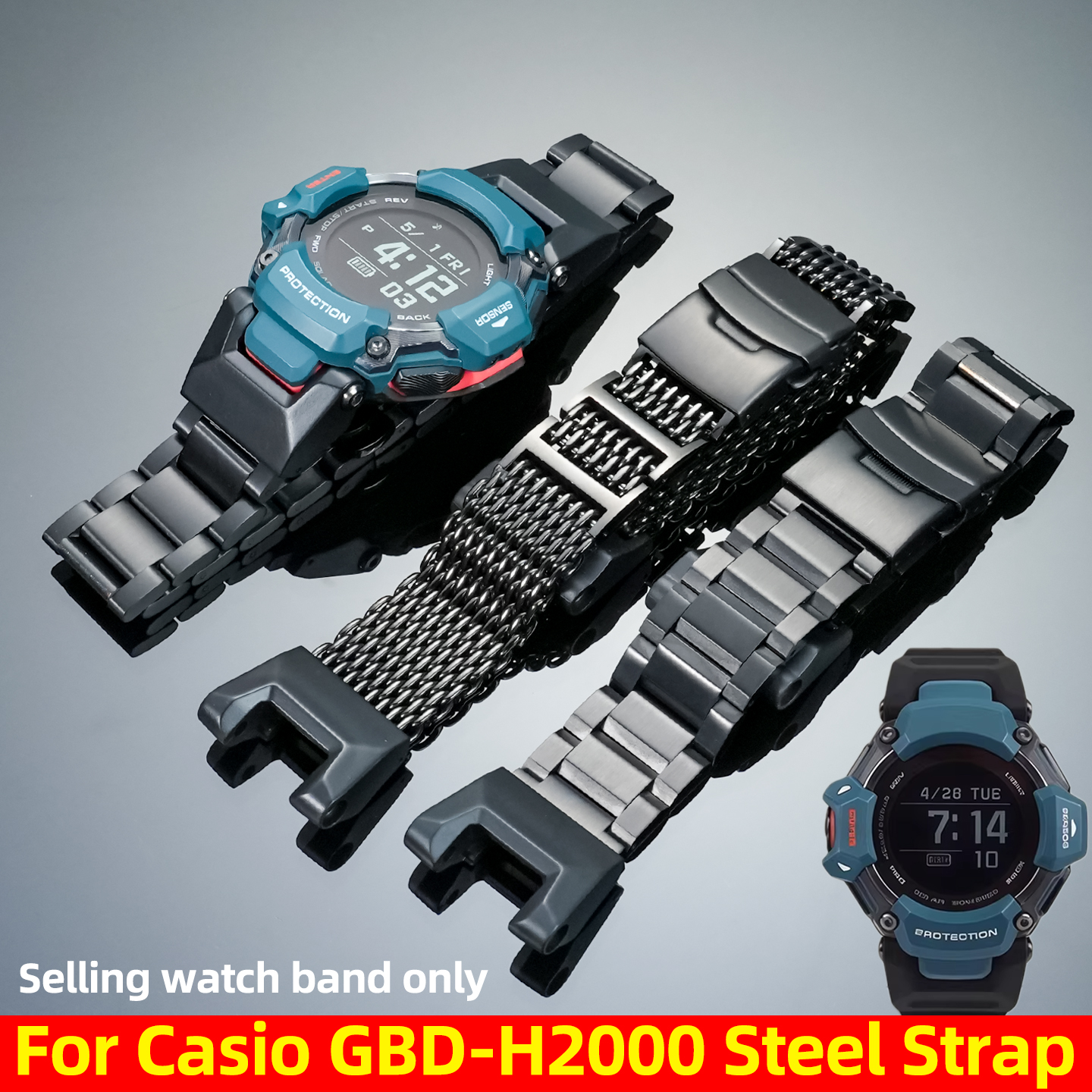 Smartwatch Casio Watches For Men - 10 style Black steel Strap For