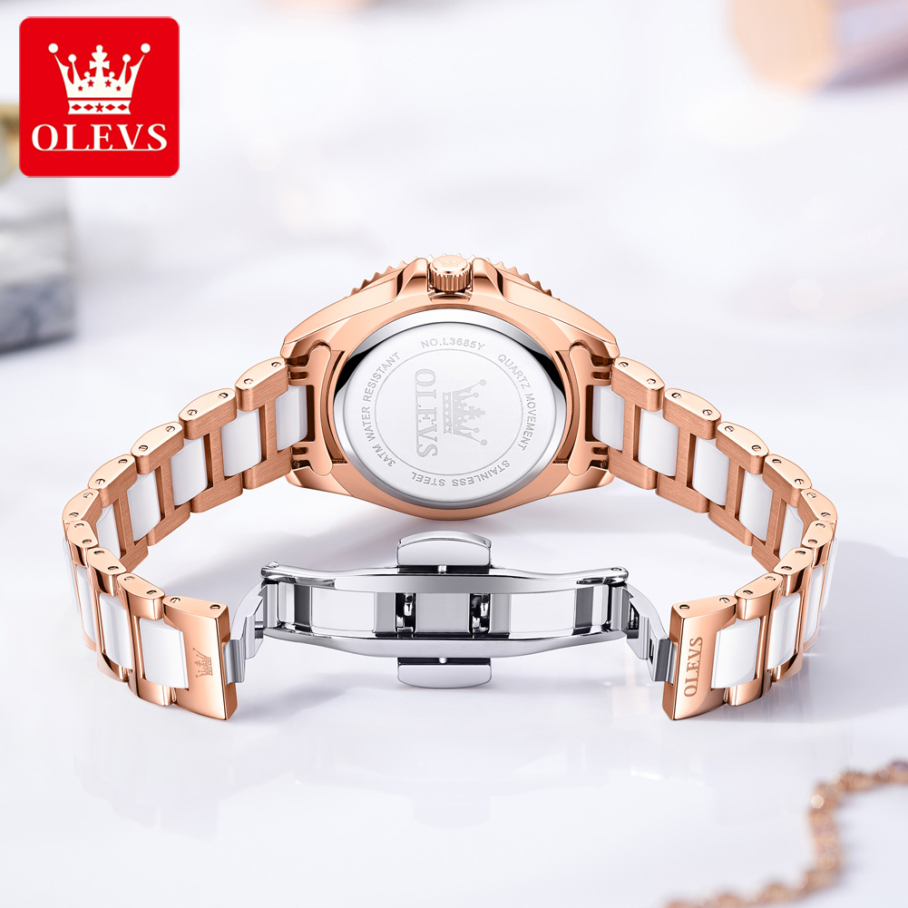 OLEVS 3685 Luxury Women's Watc - Luxury Ceramic Watch ulasan dan harga