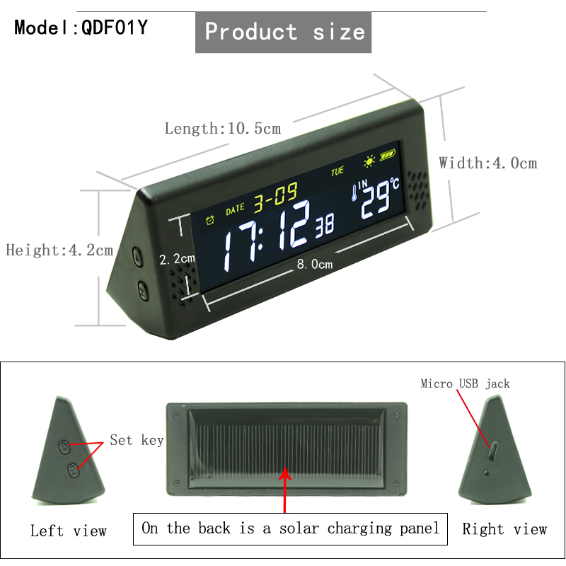 Solar Windshield Car Digital C - Solar Powered Watch ulasan dan harga