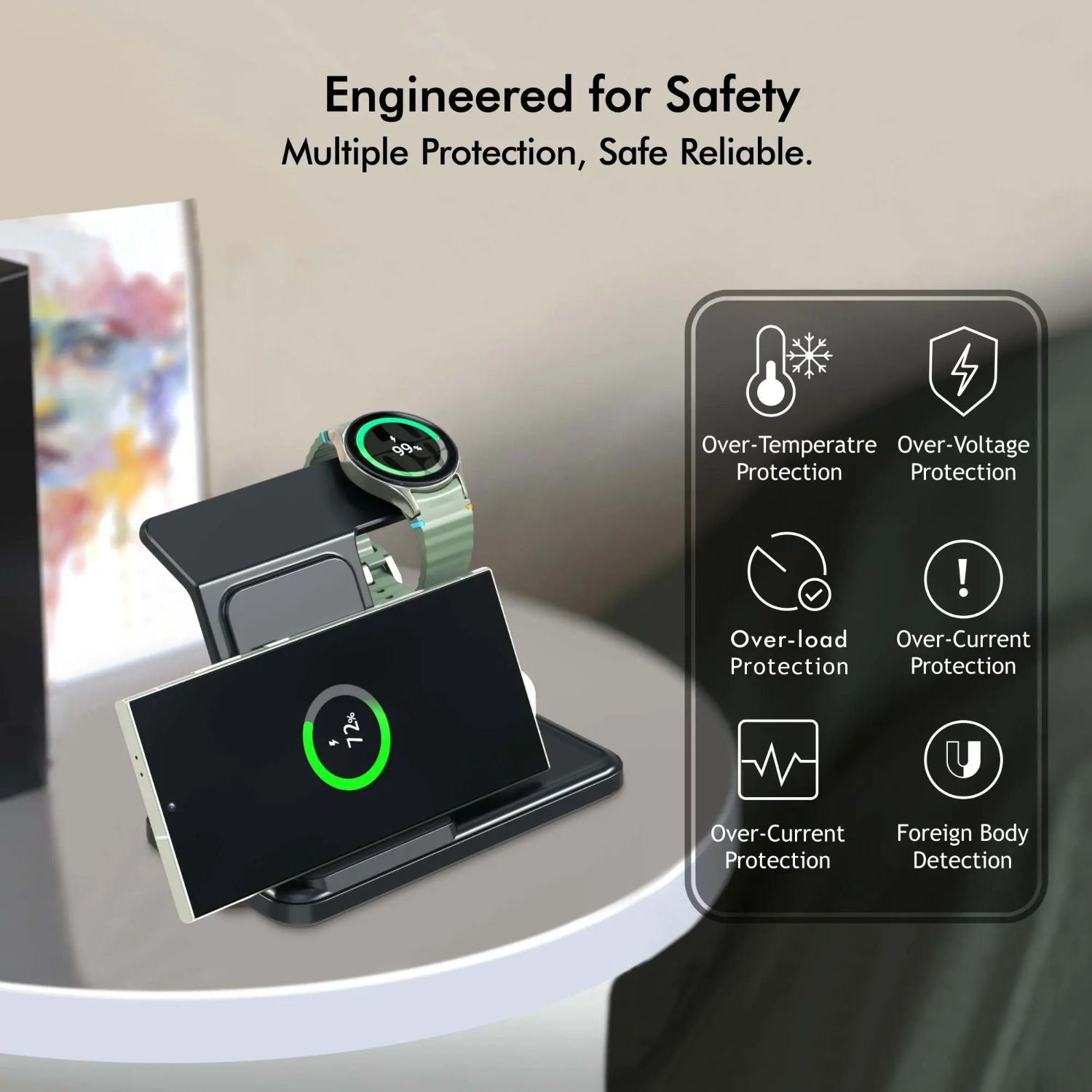 Desktop 3-in-1 Wireless Charge - Watch 7 Smartwatch Iphone ulasan dan harga
