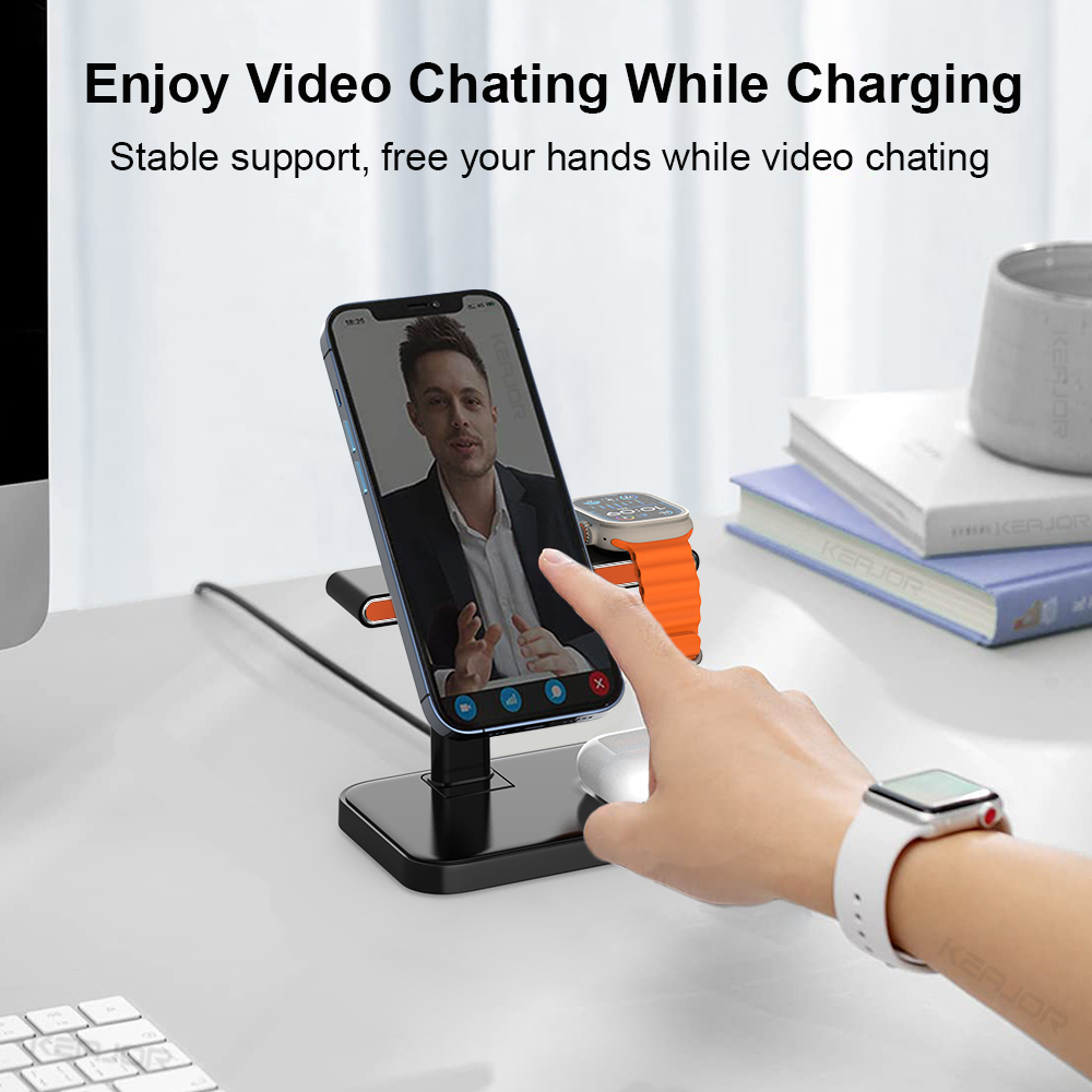 Wireless Charger 3 in 1 Foldab - Watch 7 Smartwatch Iphone ulasan dan harga