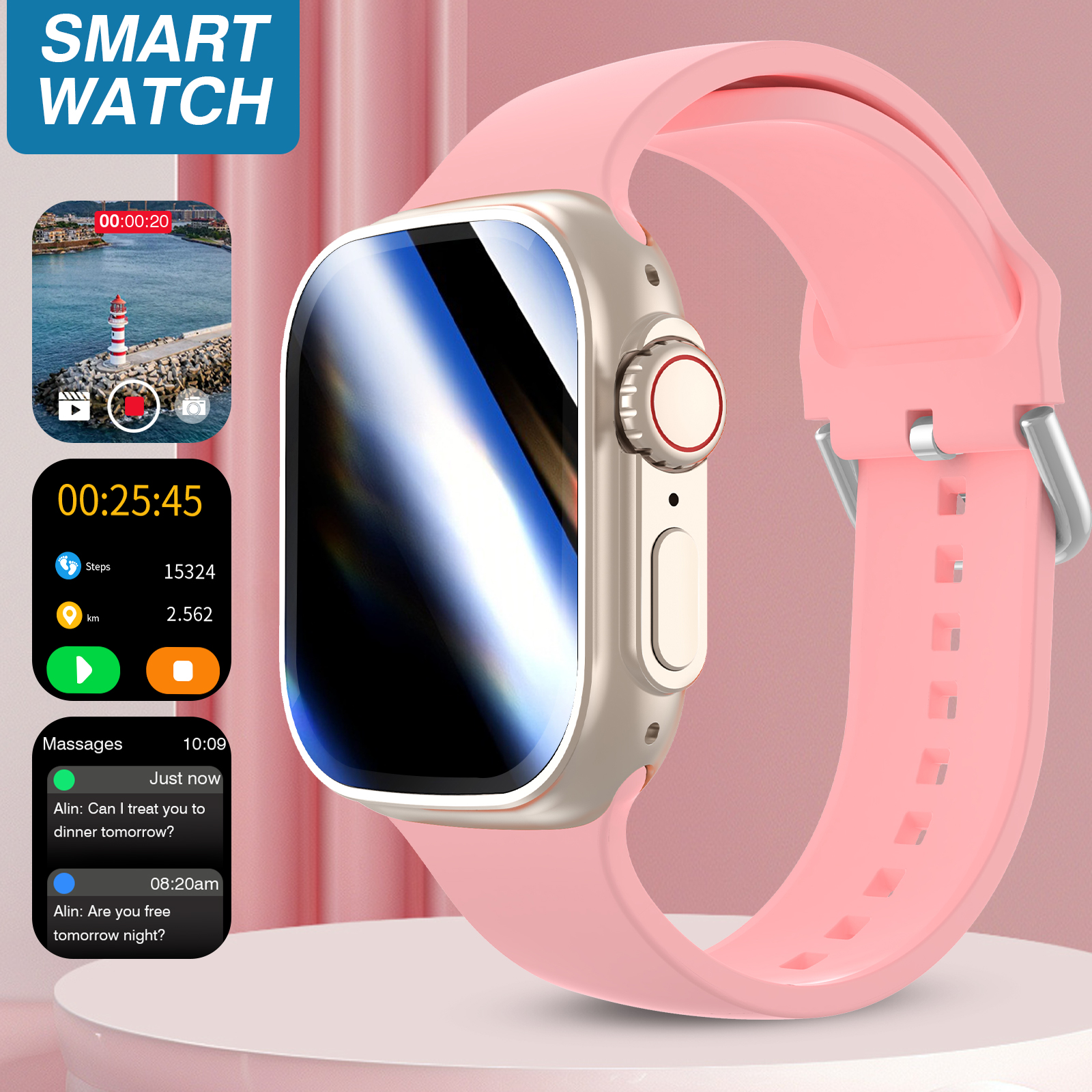 2026 New HD Full-Touch Smart W - Watch 7 Smartwatch Iphone ulasan dan harga