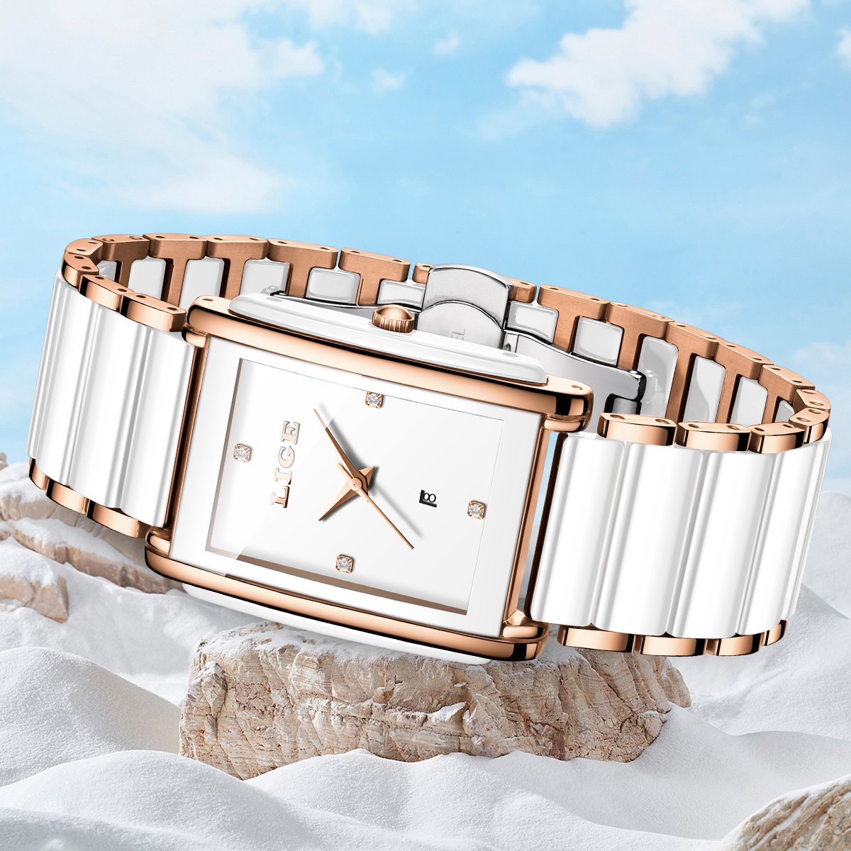 LIGE Fashion Elegant Watch for - Luxury Ceramic Watch ulasan dan harga