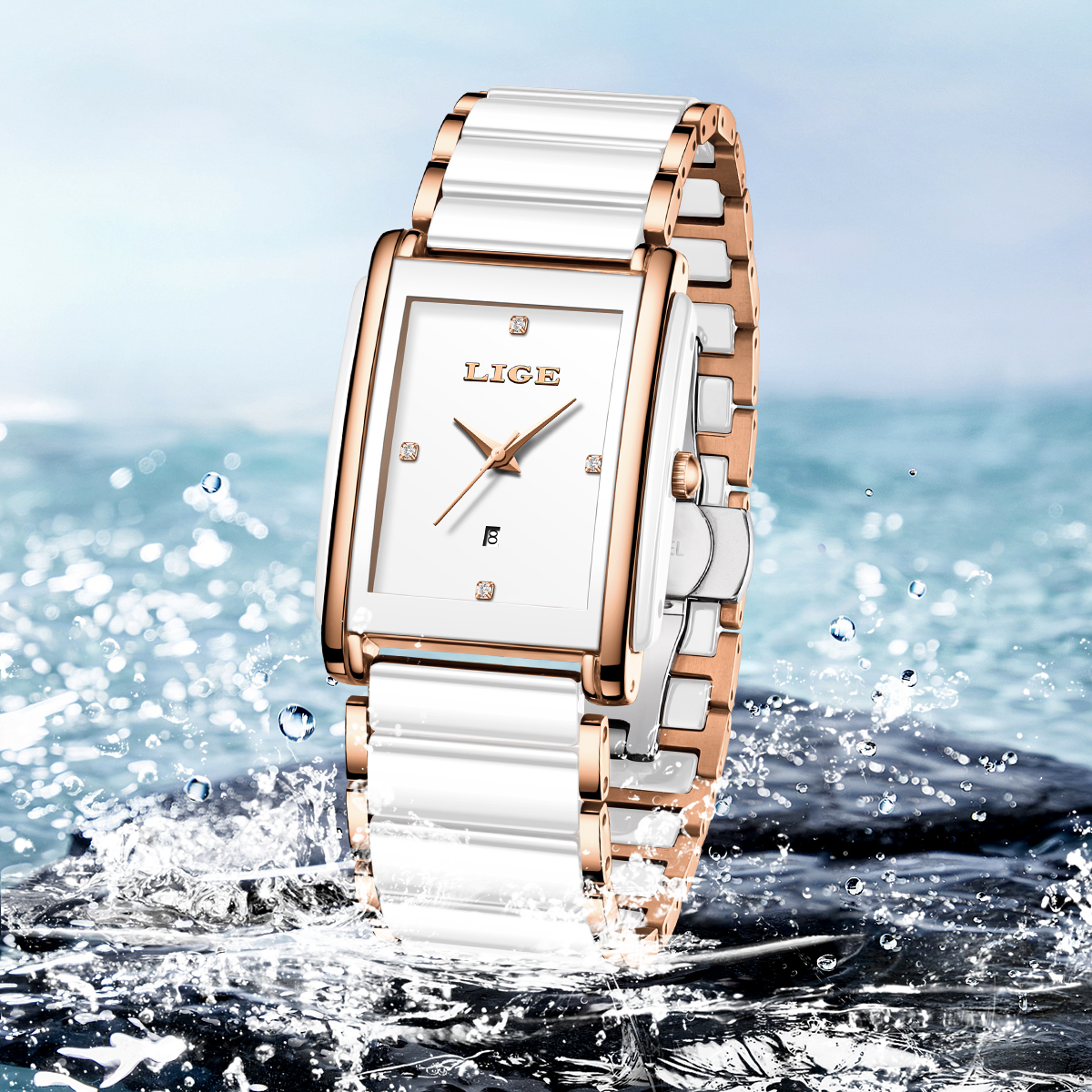 LIGE Fashion Elegant Watch for - Luxury Ceramic Watch ulasan dan harga