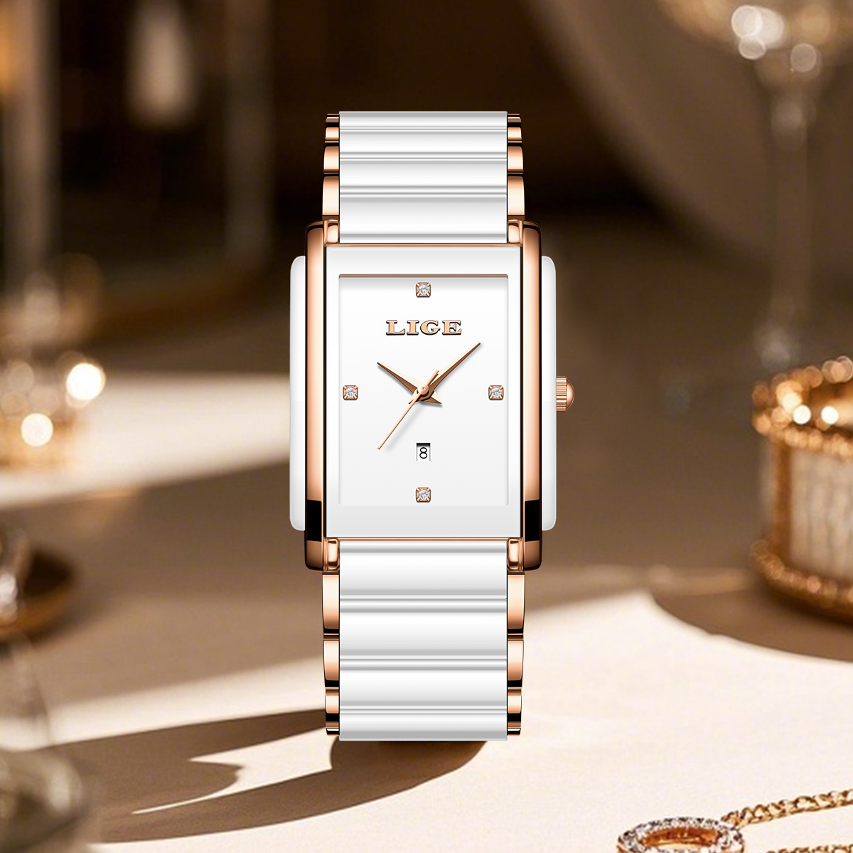 LIGE Fashion Elegant Watch for - Luxury Ceramic Watch ulasan dan harga