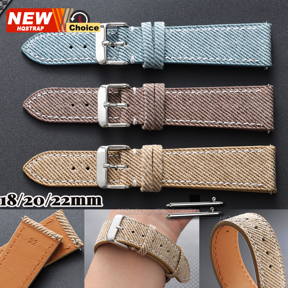 Nylon Denim Fabric Watch Strap - Omega Watches Smartwatch ulasan dan harga