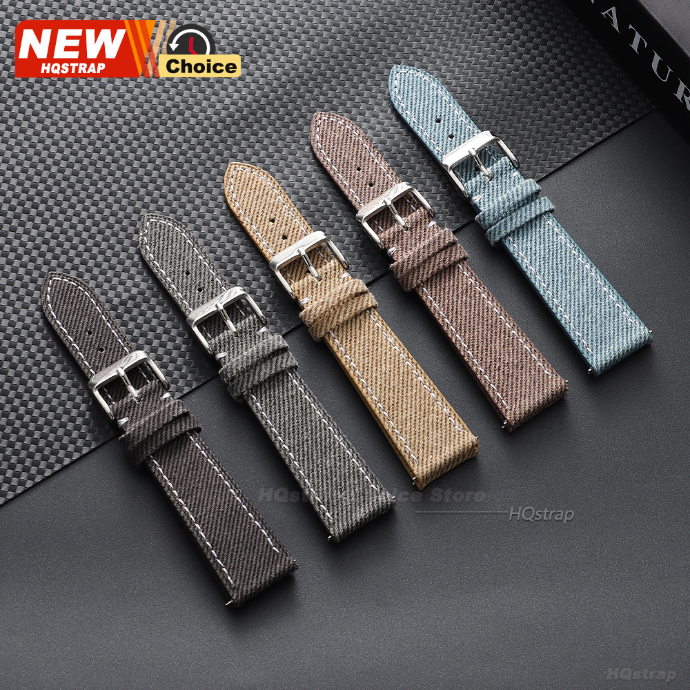 Nylon Denim Fabric Watch Strap - Omega Watches Smartwatch ulasan dan harga