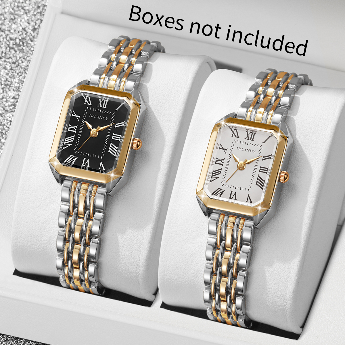 2PCS Elegant Rectangle Roma Di - Ladies Fashion Watch ulasan dan harga
