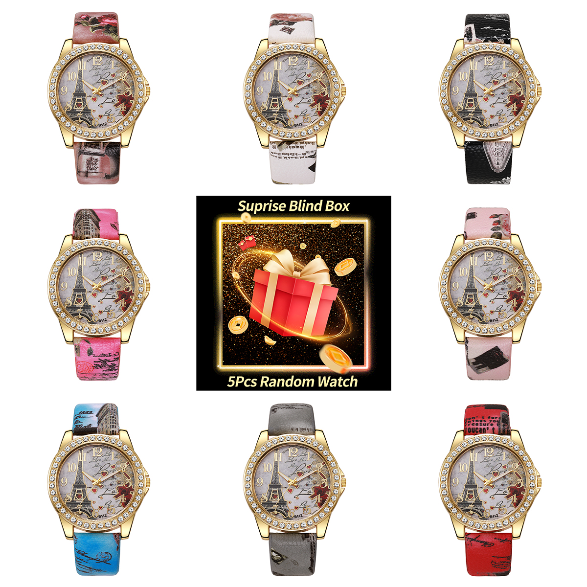 5PCS Surprise Mystery Box-Fash - Ladies Fashion Watch ulasan dan harga
