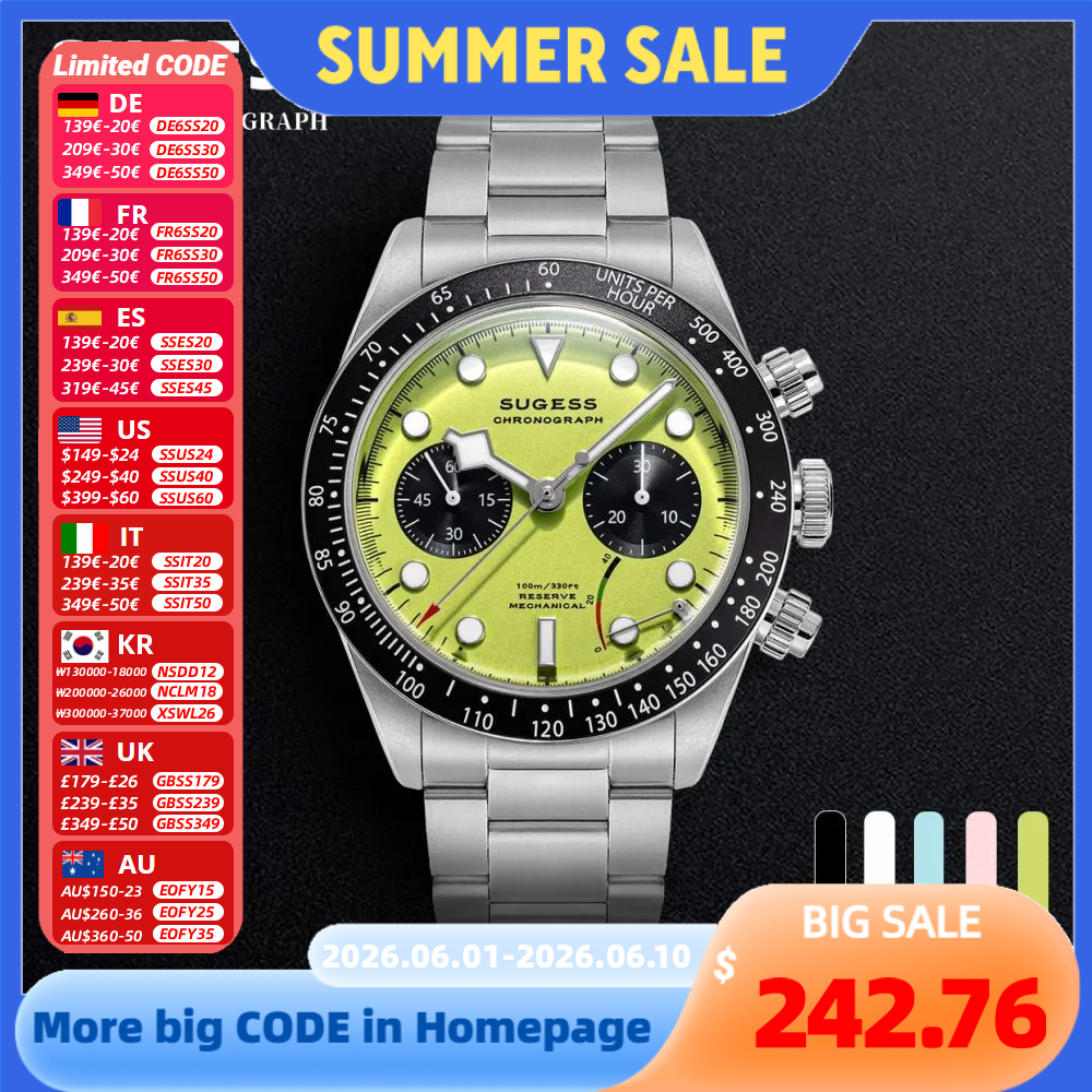 Sugess Pilot Watch Men Chronog - Diesel Watches Smartwatch ulasan dan harga
