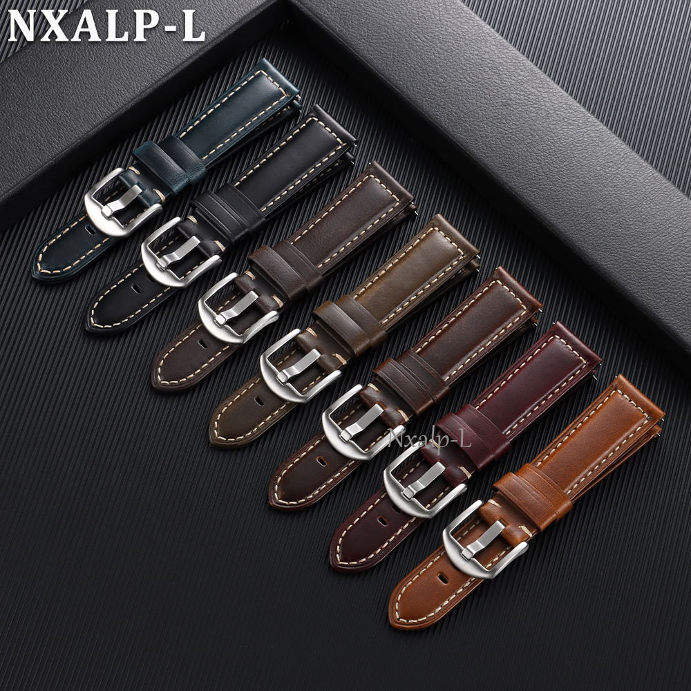 Oil Wax Cowhide Strap 18 20mm  - Omega Watches Smartwatch ulasan dan harga