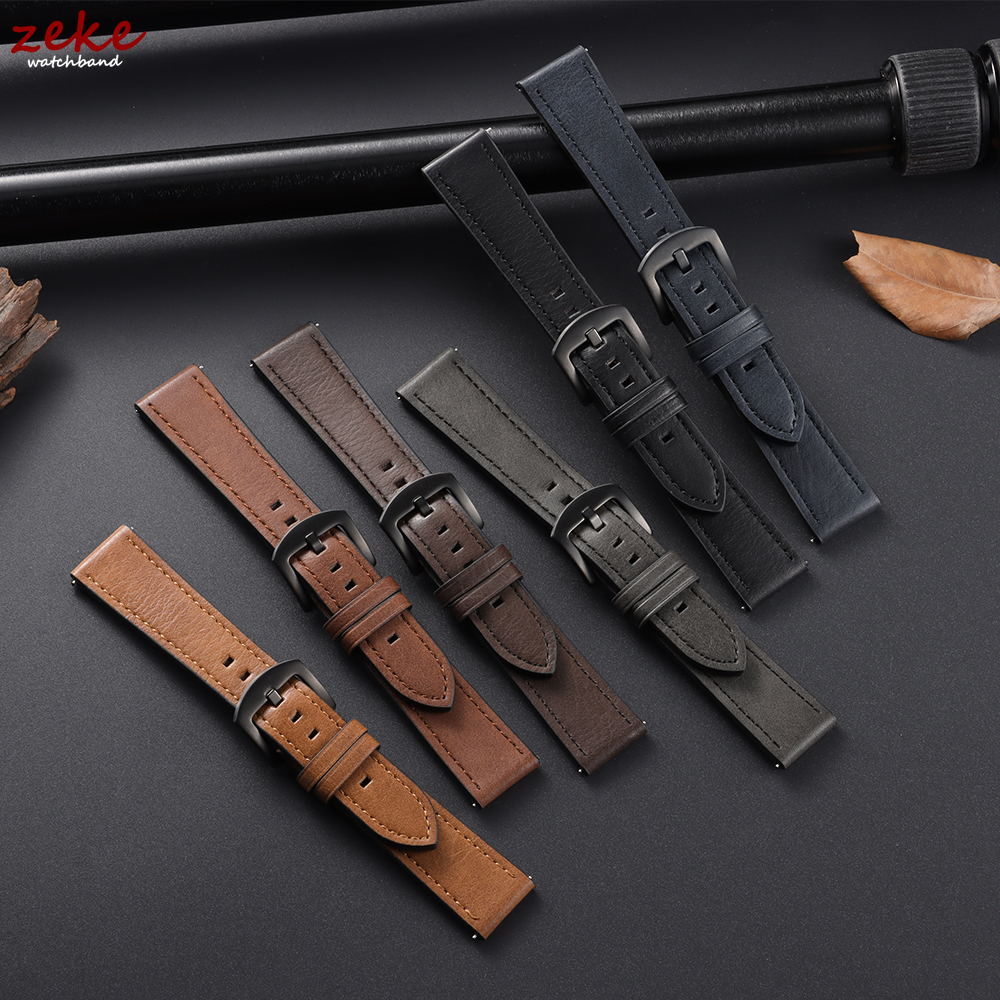20/22mm Leather Strap Watchban - Omega Watches Smartwatch ulasan dan harga