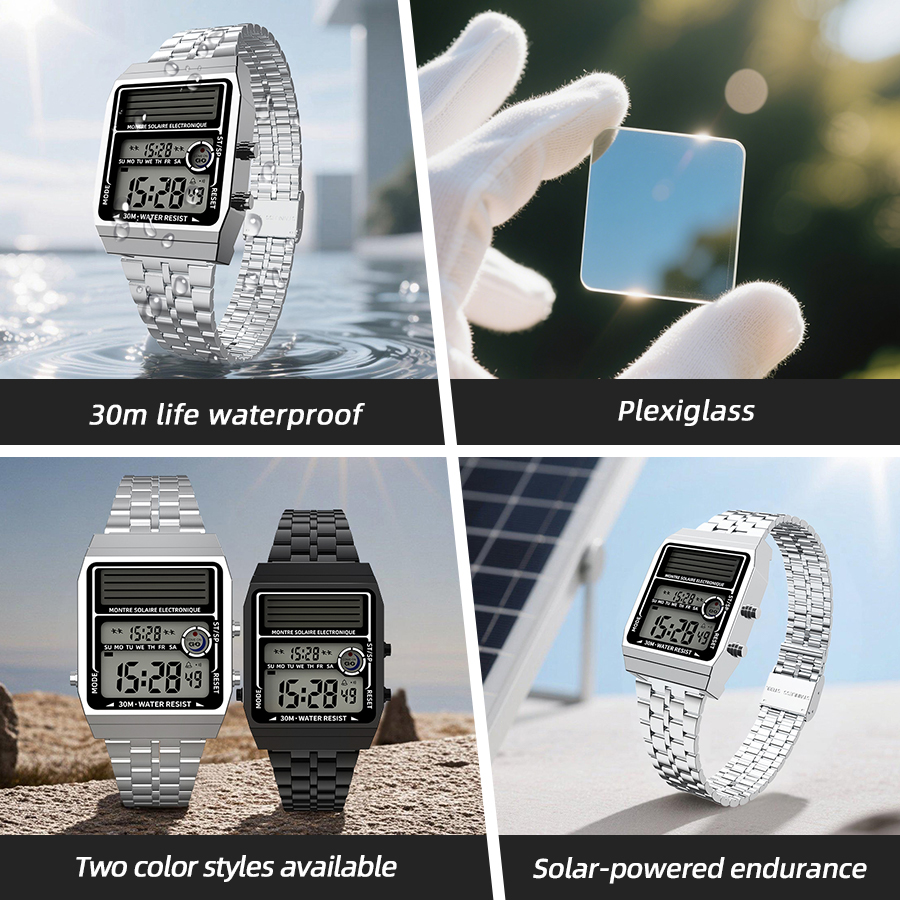 Solar Retro Fashionable Multi- - Solar Powered Watch ulasan dan harga