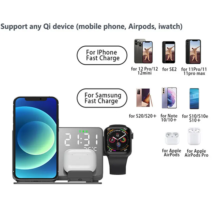 Fast Wireless Charger Dock Sta - Watch 7 Smartwatch Iphone ulasan dan harga