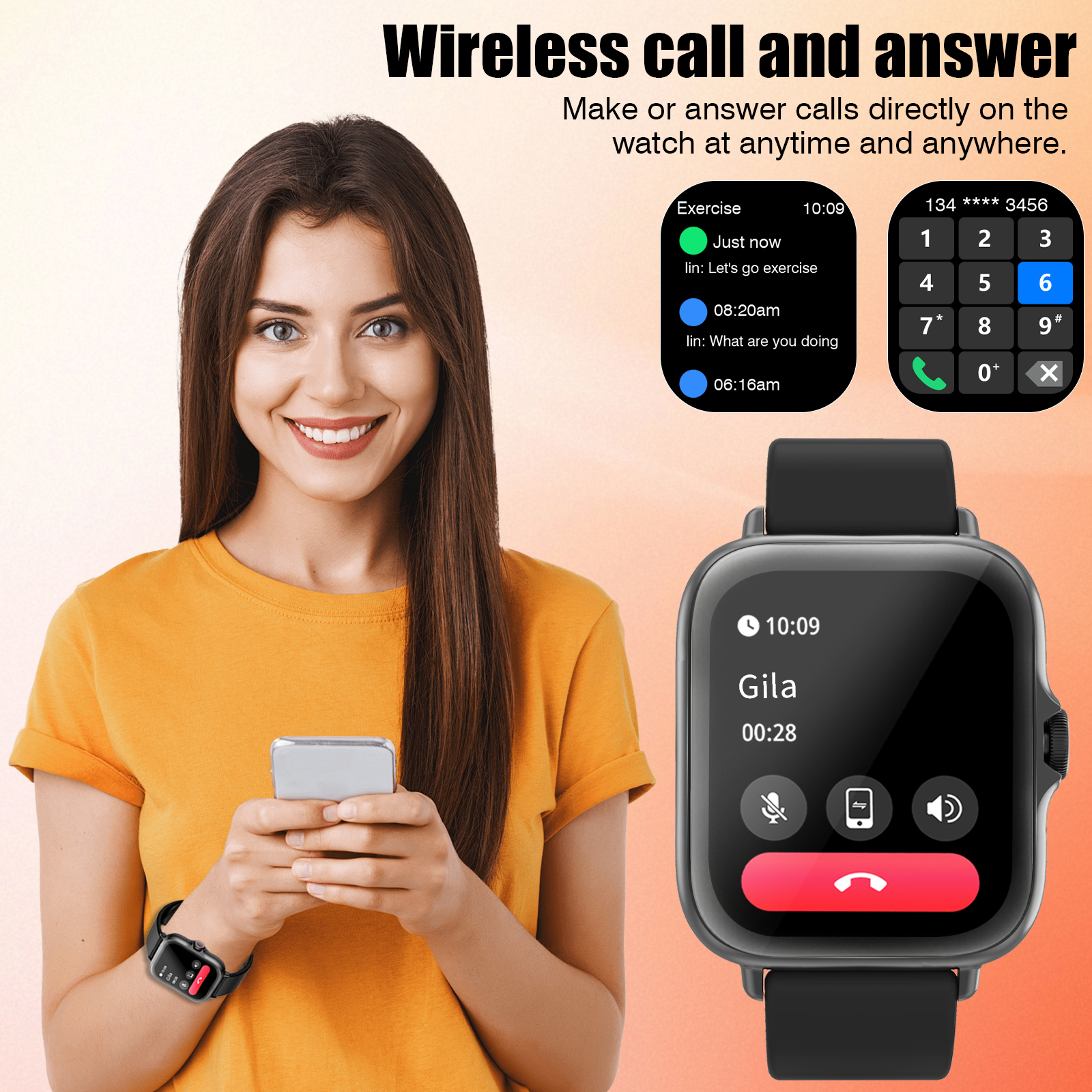 Smart Watch, Wireless Call/Dia - Smartwatch Iphone Watch For Men ulasan dan harga