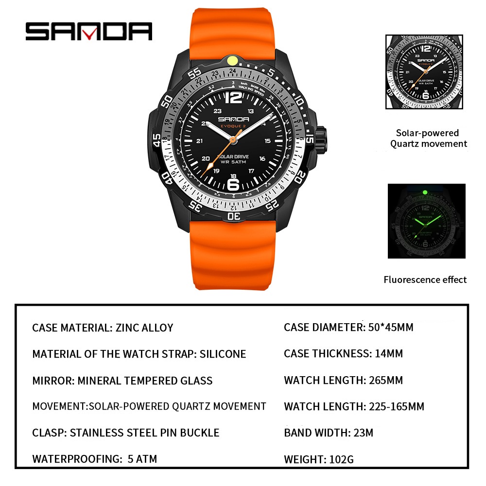 Sanda Brand Men's Creative Sol - Solar Powered Watch ulasan dan harga