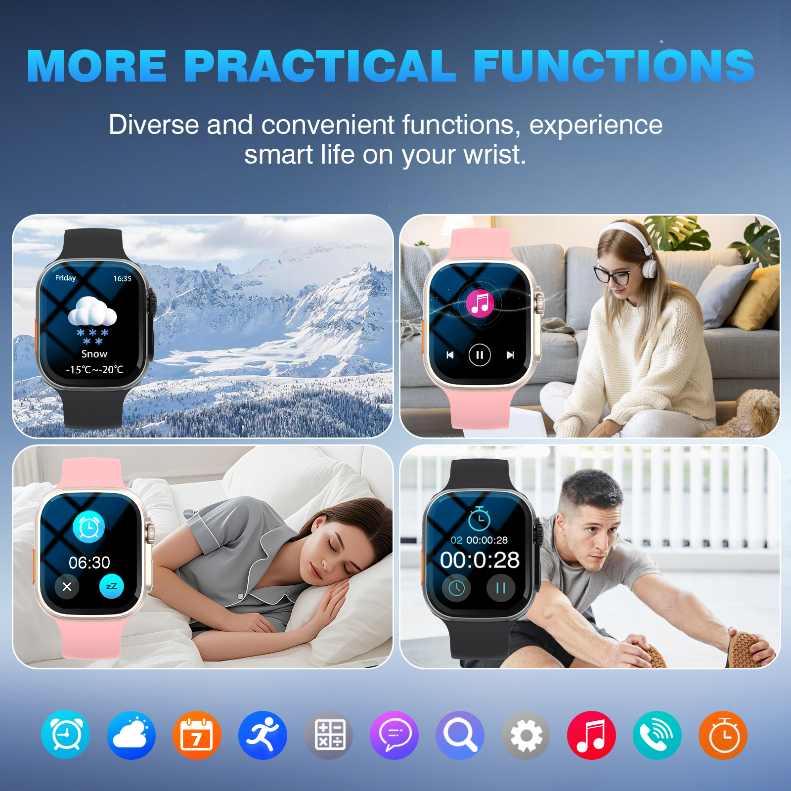 New Smart Glasses,answering Ca - Watch 7 Smartwatch Iphone ulasan dan harga