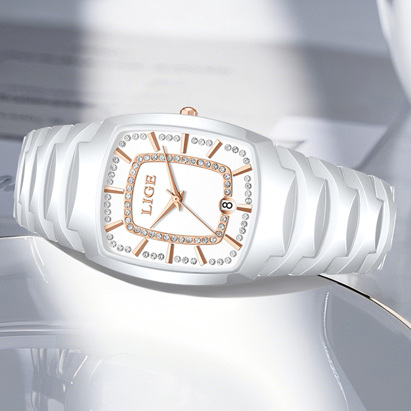 LIGE Elegant Women Watch Fashi - Luxury Ceramic Watch ulasan dan harga