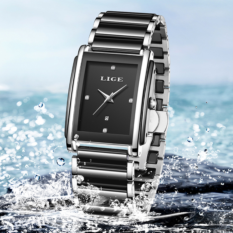 LIGE New Luxury Women Watches  - Luxury Ceramic Watch ulasan dan harga