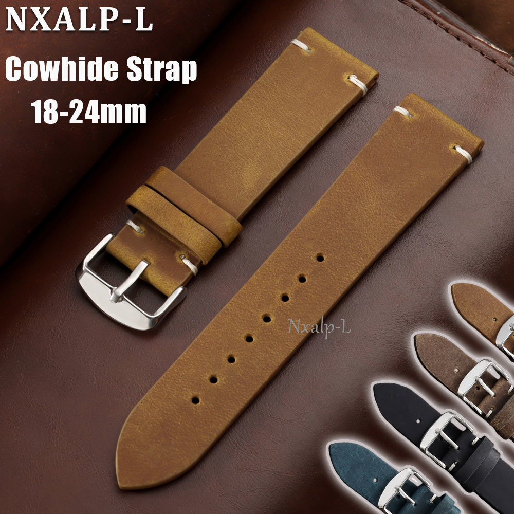 Retro Oil Wax Leather Watch Ba - Omega Watches Smartwatch ulasan dan harga