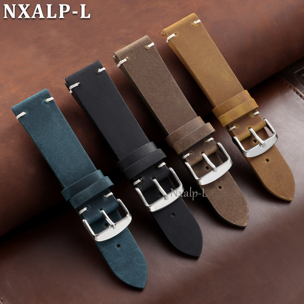 Retro Oil Wax Leather Watch Ba - Omega Watches Smartwatch ulasan dan harga