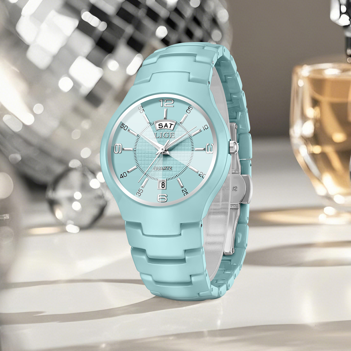 LIGE Luxury Elegant Quartz Wom - Luxury Ceramic Watch ulasan dan harga
