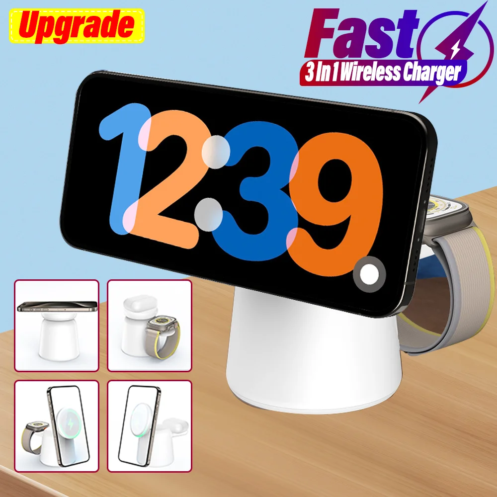 3 in 1 Magnetic Wireless Charg - Watch 7 Smartwatch Iphone ulasan dan harga