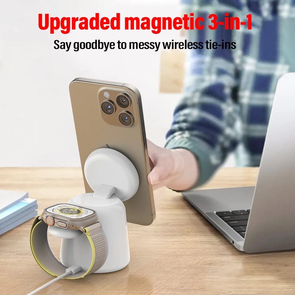 3 in 1 Magnetic Wireless Charg - Watch 7 Smartwatch Iphone ulasan dan harga