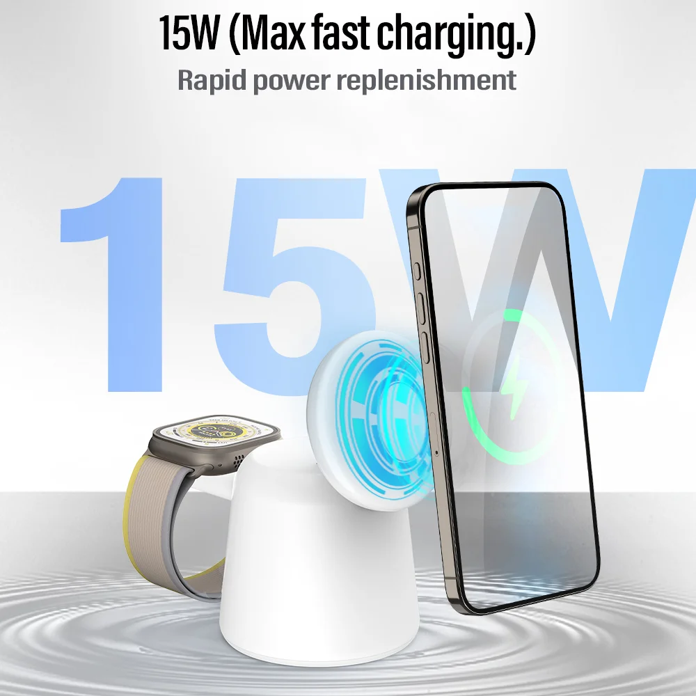 3 in 1 Magnetic Wireless Charg - Watch 7 Smartwatch Iphone ulasan dan harga