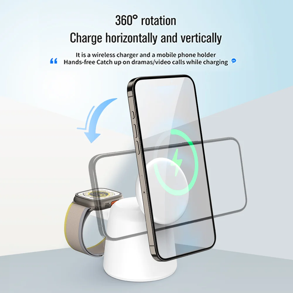 3 in 1 Magnetic Wireless Charg - Watch 7 Smartwatch Iphone ulasan dan harga