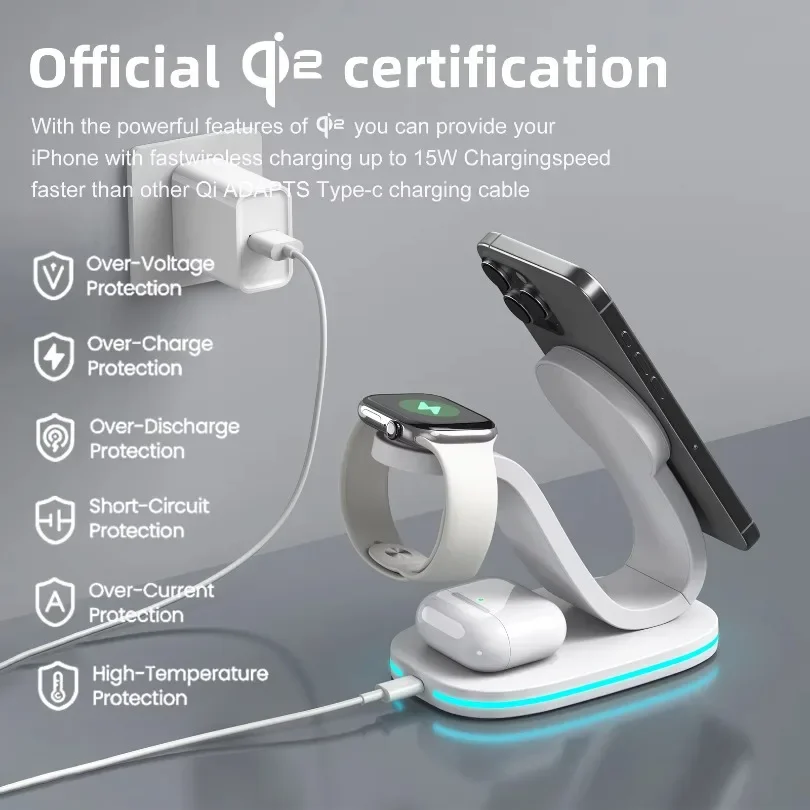 qi2 3 in 1 Magnetic Wireless C - Watch 7 Smartwatch Iphone ulasan dan harga