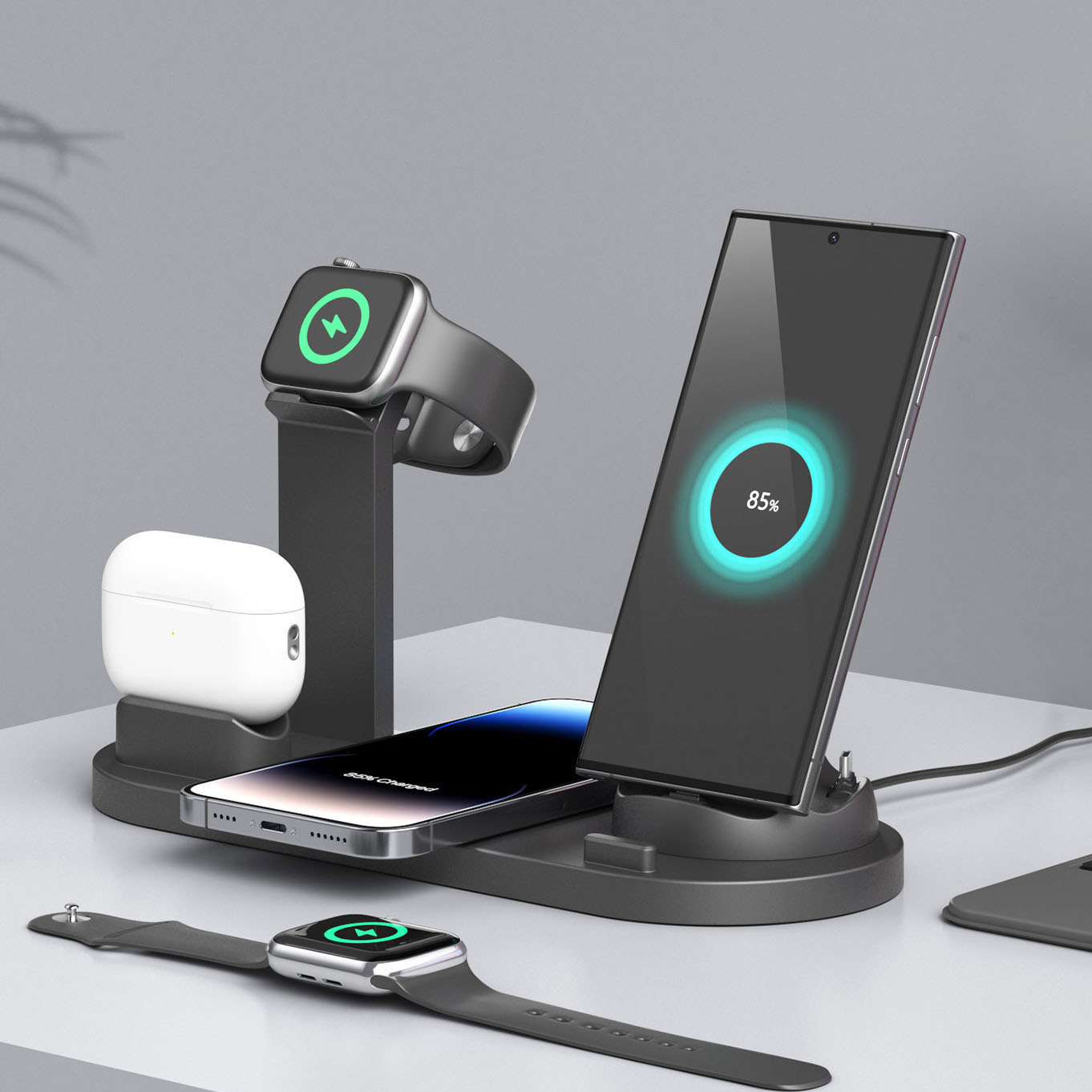 7 in 1 Wireless Chargers Stand - Watch 7 Smartwatch Iphone ulasan dan harga