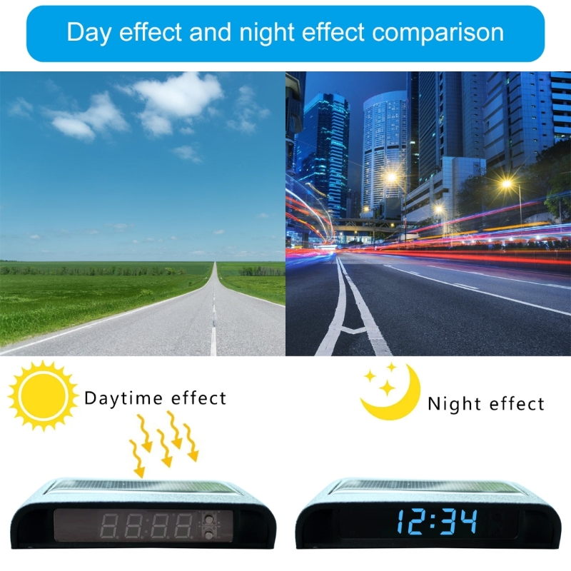 Automobile Solar Powered Clock - Solar Powered Watch ulasan dan harga