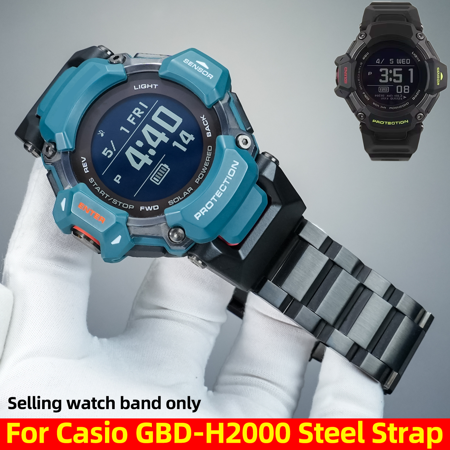 GBD-H2000 Modified metal Strap - Smartwatch Casio Watches For Men ulasan dan harga