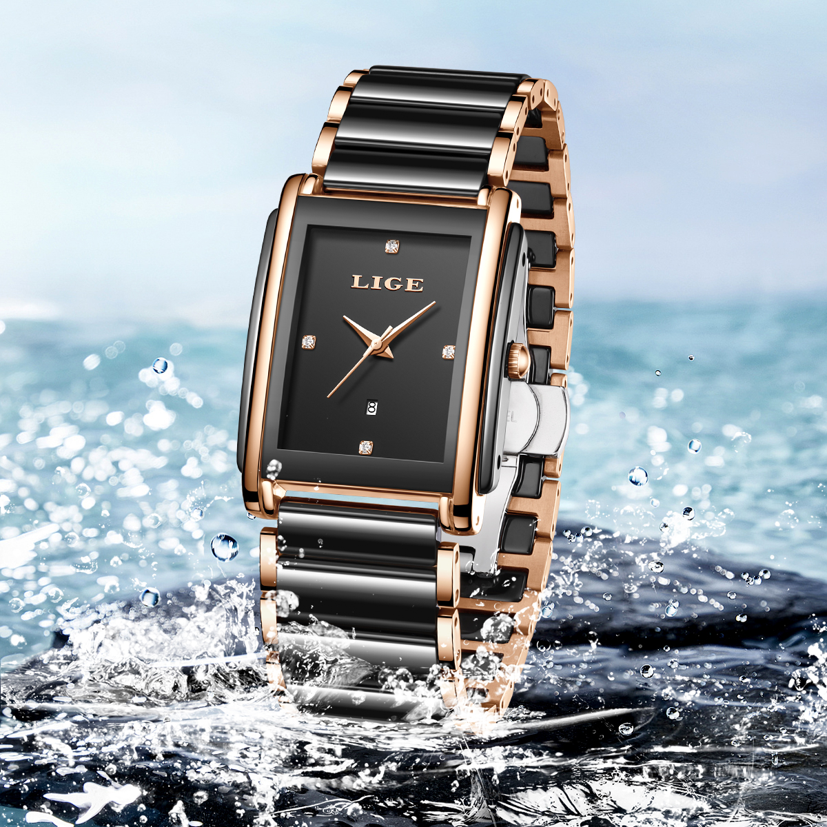 LIGE Fashion Elegant Watch for - Luxury Ceramic Watch ulasan dan harga