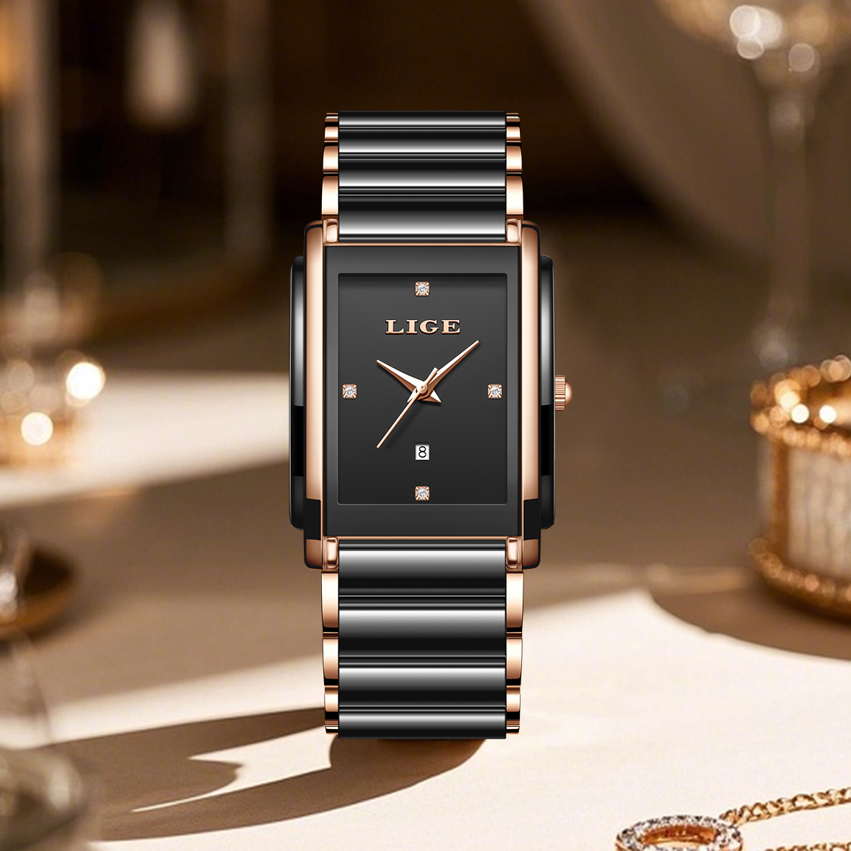 LIGE Fashion Elegant Watch for - Luxury Ceramic Watch ulasan dan harga