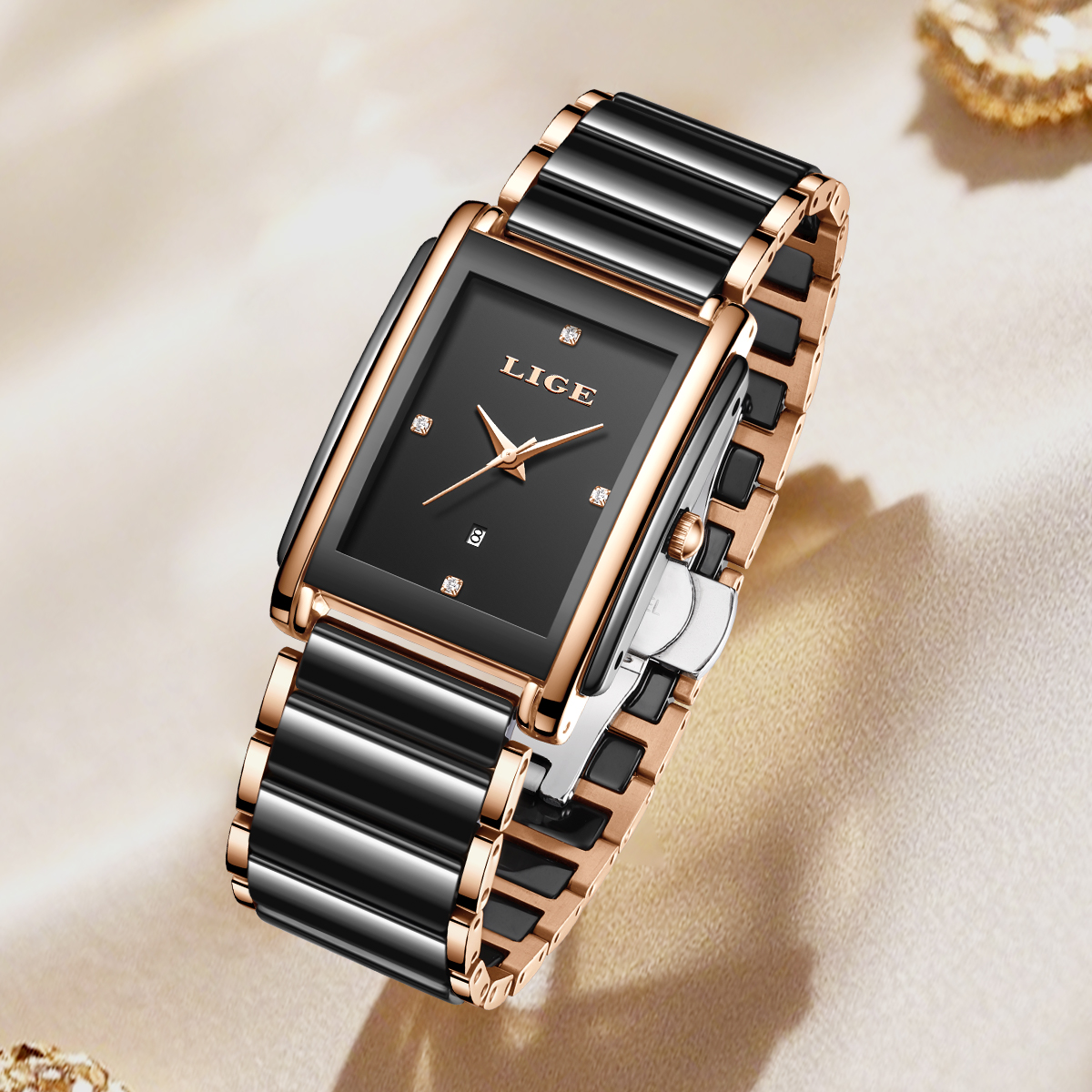 LIGE Fashion Elegant Watch for - Luxury Ceramic Watch ulasan dan harga