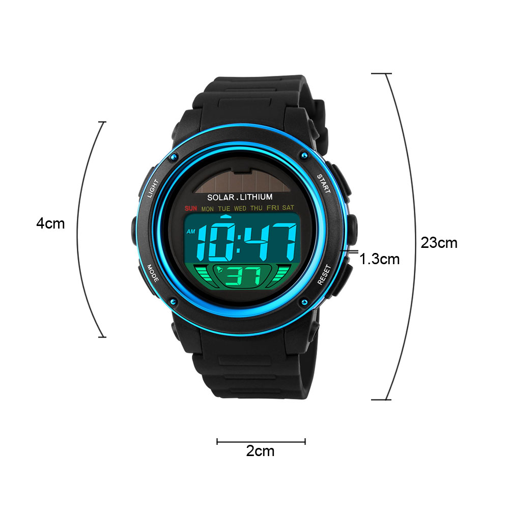 Solar Powered Digital Men Wome - Solar Powered Watch ulasan dan harga