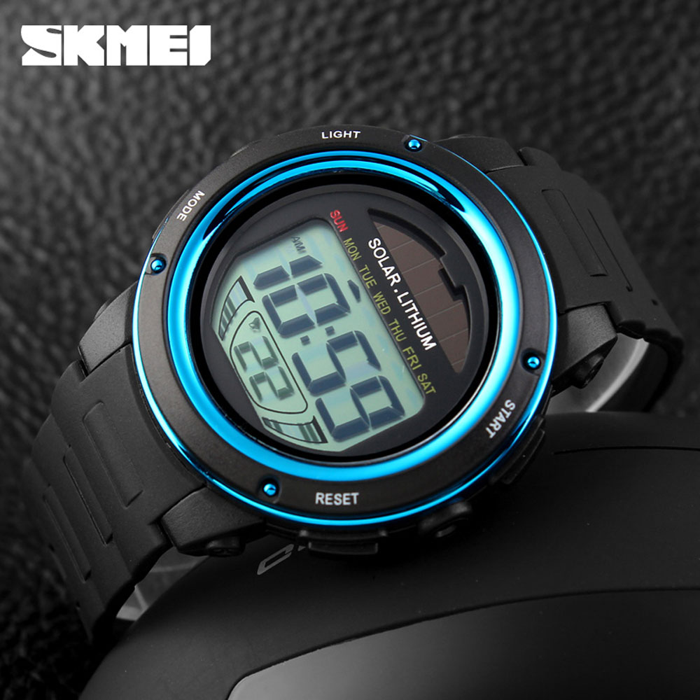 Solar Powered Digital Men Wome - Solar Powered Watch ulasan dan harga