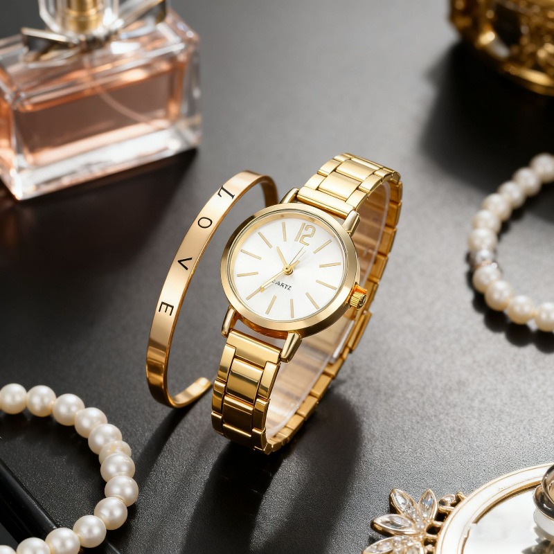 2pcs Set Watch Luxury Women Si - Ladies Fashion Watch ulasan dan harga