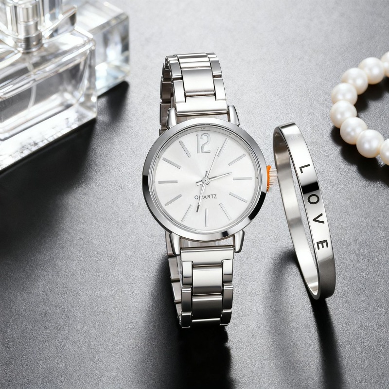 2pcs Set Watch Luxury Women Si - Ladies Fashion Watch ulasan dan harga