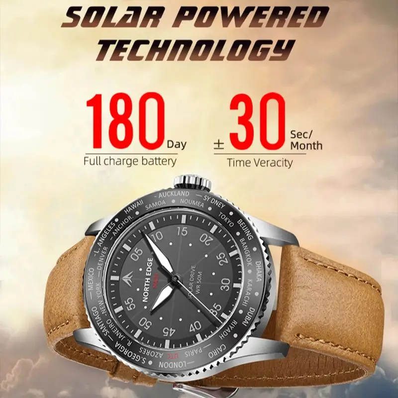 NORTH EDGE MACH Solar Power Qu - Solar Powered Watch ulasan dan harga