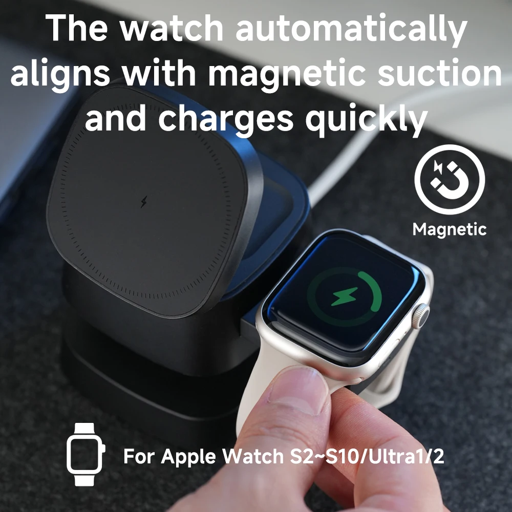 Magnetic 3 in 1 Wireless Charg - Watch 7 Smartwatch Iphone ulasan dan harga