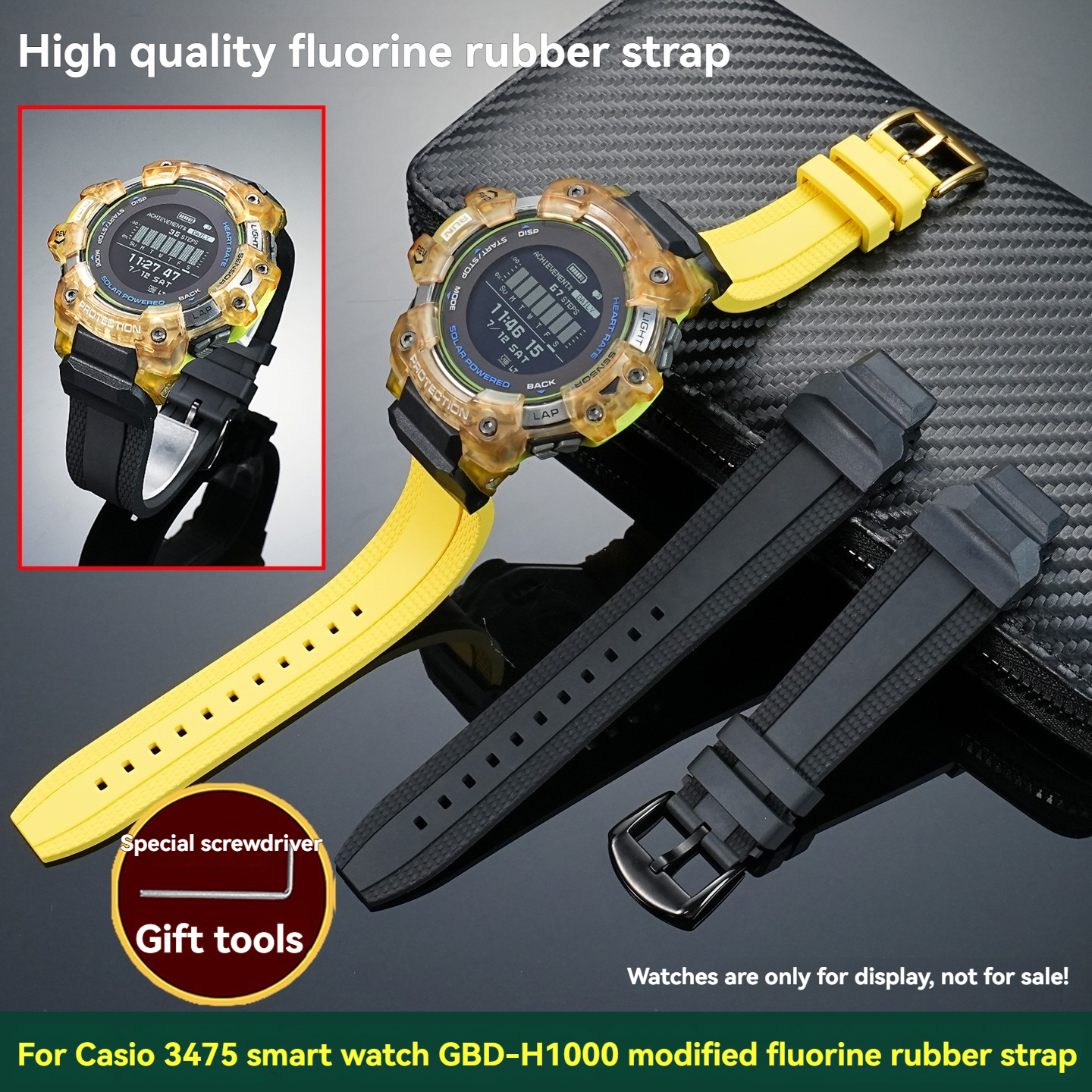 gbd-h1000 Fluororubber watchba - Smartwatch Casio Watches For Men ulasan dan harga