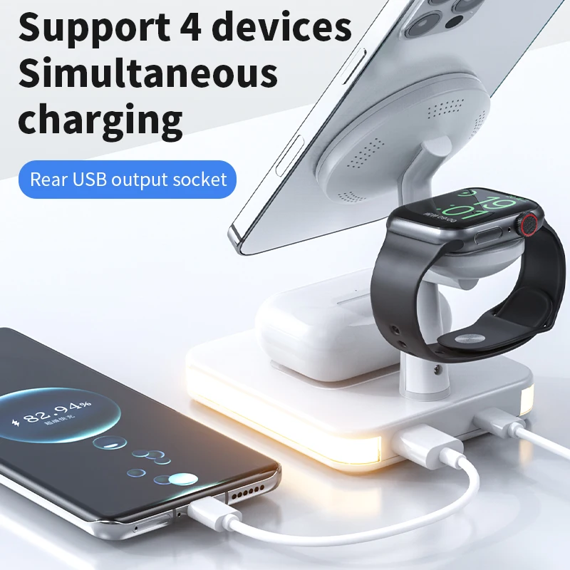 Magnetic 3 in 1 Wireless Charg - Watch 7 Smartwatch Iphone ulasan dan harga