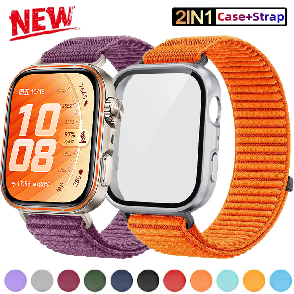 Tempered Glass Case+Sport Stra - Smartwatch Watch Huawei ulasan dan harga