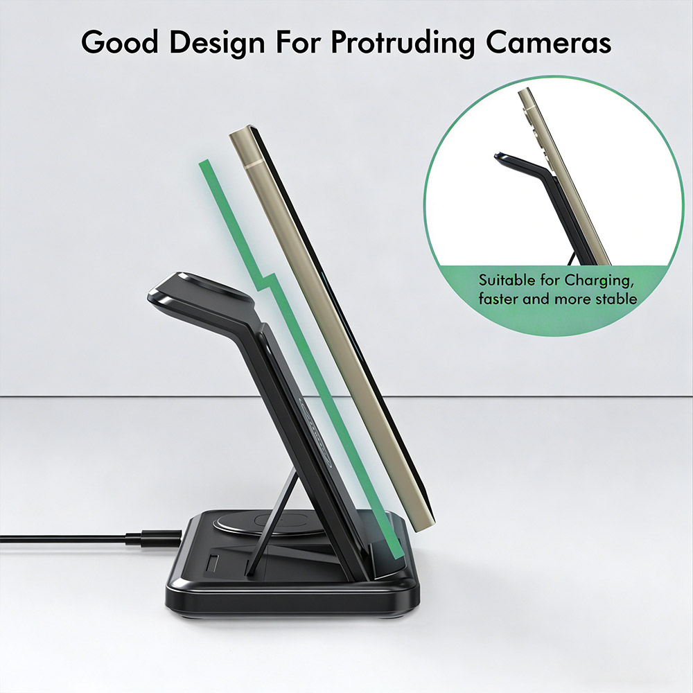 3 in 1 Wireless Charger Stand  - Watch 7 Smartwatch Iphone ulasan dan harga